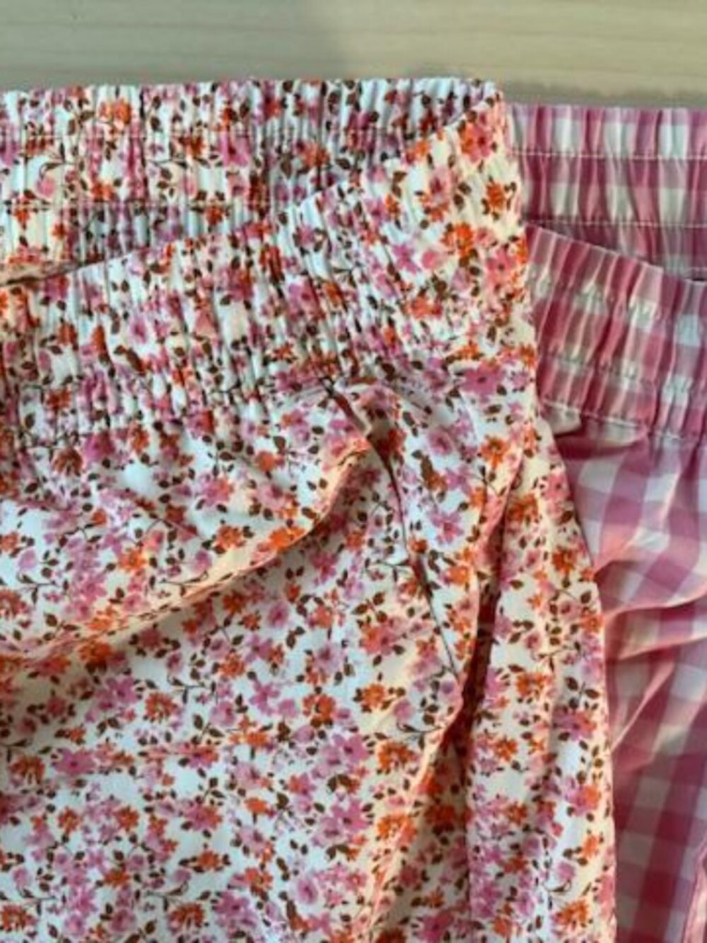 NWT Women's Gap 2 Piece Pajama Pants Size Small Cotton Floral Checks 2 Pair Pink - Picture 3 of 8